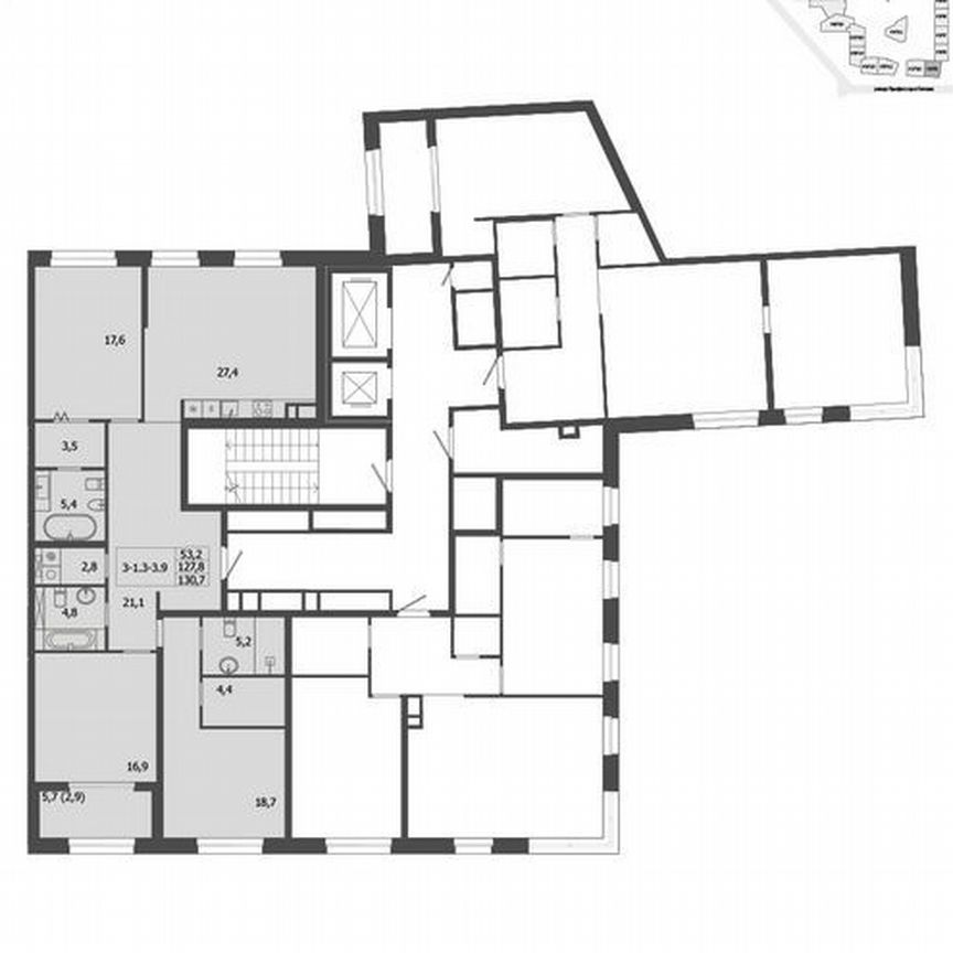 3-к. квартира, 130,7 м², 5/9 эт.