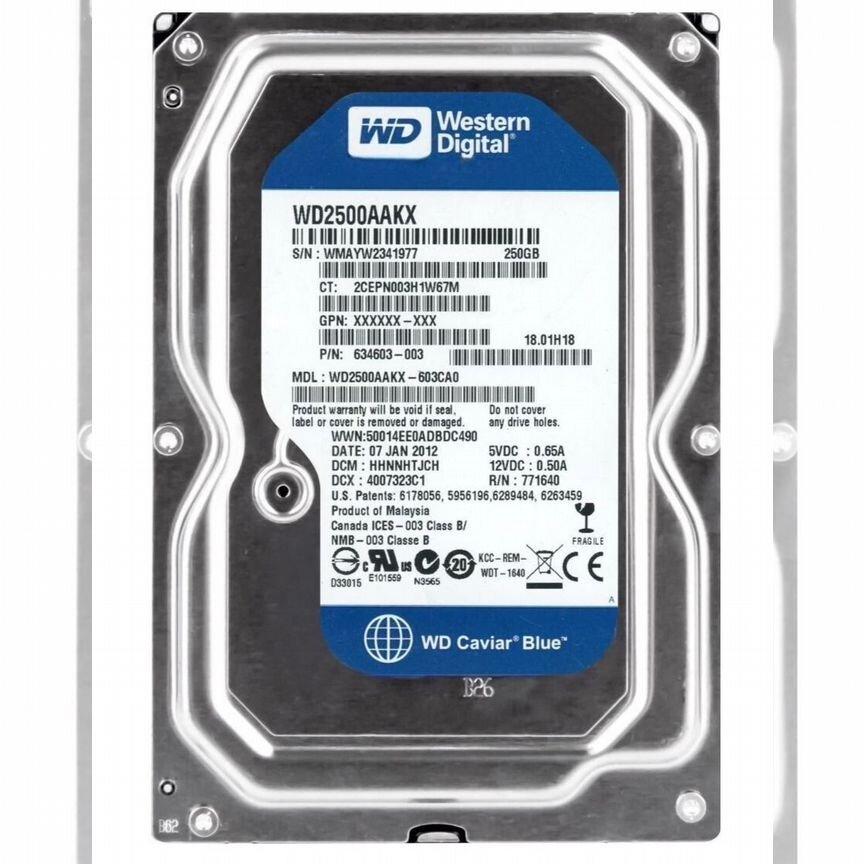 [634603-003] Жесткий Диск Hp 250gb Sata3 3,5" Hdd 634603-003