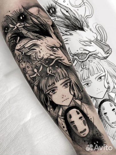 Модель для тату, татуировка, тату за расходники