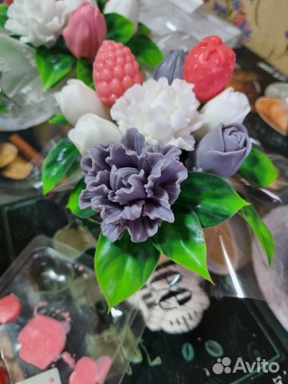 Мыльные букеты в крафт стакане