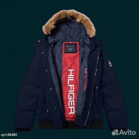 Зимняя куртка tommy hilfiger с меховым капюшоном т 44(XS/S)