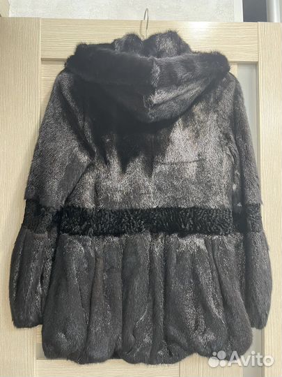 Шуба норковая с капюшоном 42 44