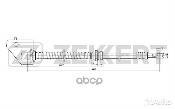 BS-9205 zekkert Шланг тормозной передний левый