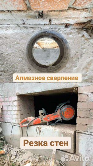Алмазное сверление и резка стен
