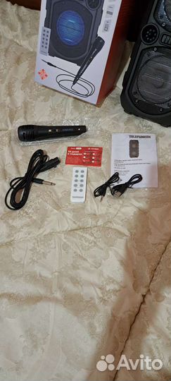 Портативная колонка караоке Telefunken 30Вт новая