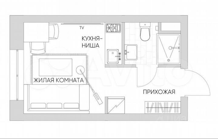 Апартаменты-студия, 17,4 м², 15/21 эт.
