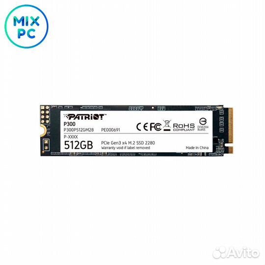 Накопитель SSD M.2 512GB Patriot P300 P300P512GM28