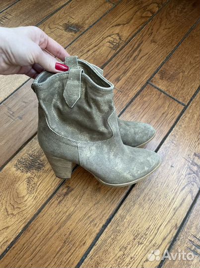 Ботильоны казаки натуральная кожа терволина