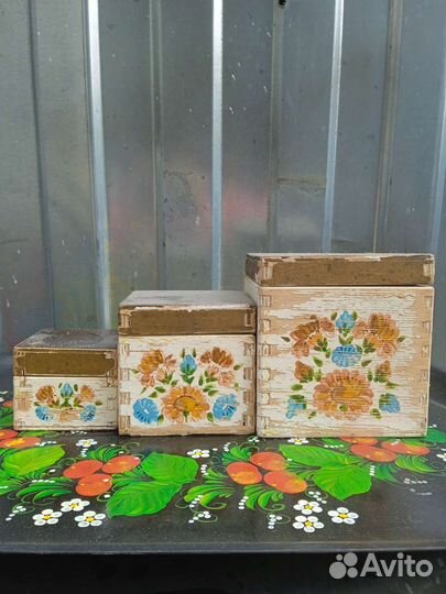 Набор деревянных коробочек СССР