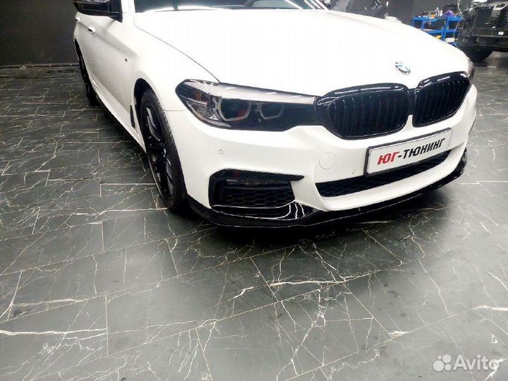 Губа BMW 5 series G30 Черный глянец