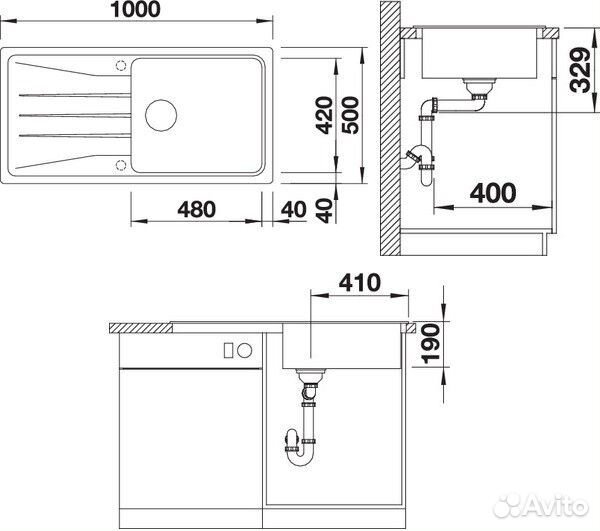 Кухонная мойка Blanco Sona XL 6 S Черный