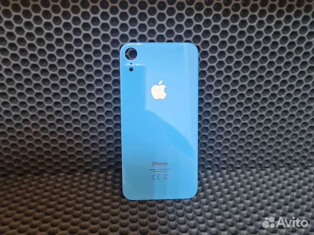 Заднее стекло iPhone XR голубое