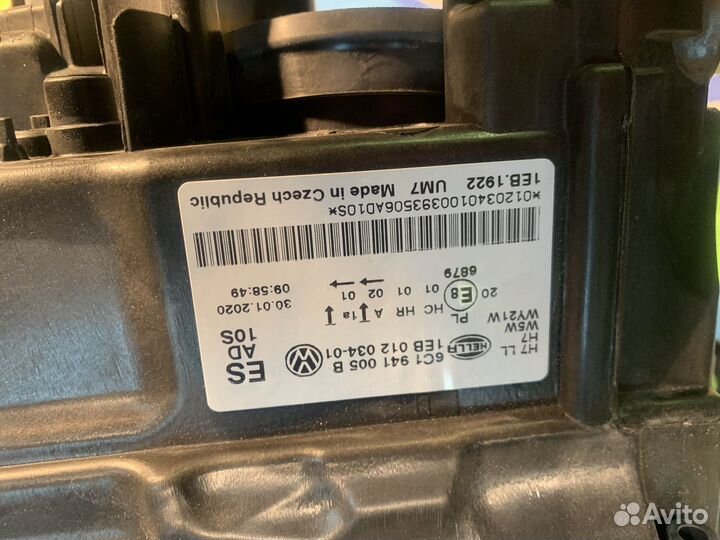 Фара передняя левая на volkswagen polo