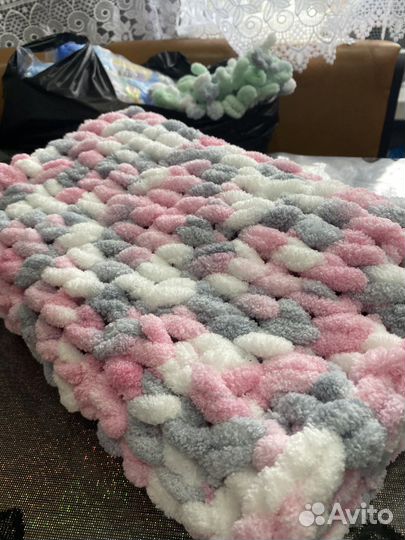 Пледы из пряжи ализе пуффи