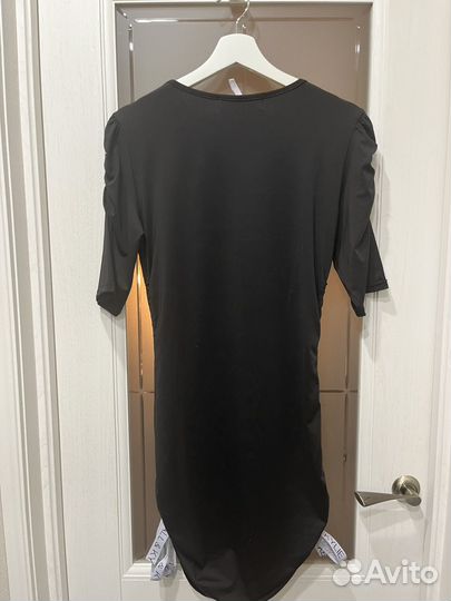 Платье туника серное мини короткое