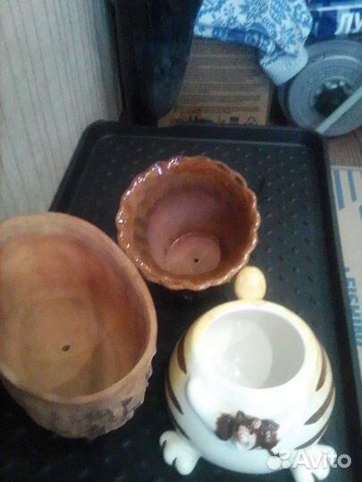 Керамические горшки, кашпо для цветов разные