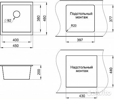 Кухонная мойка granula