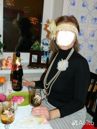 Повязка, бусы в стиле Винтаж, Ретро