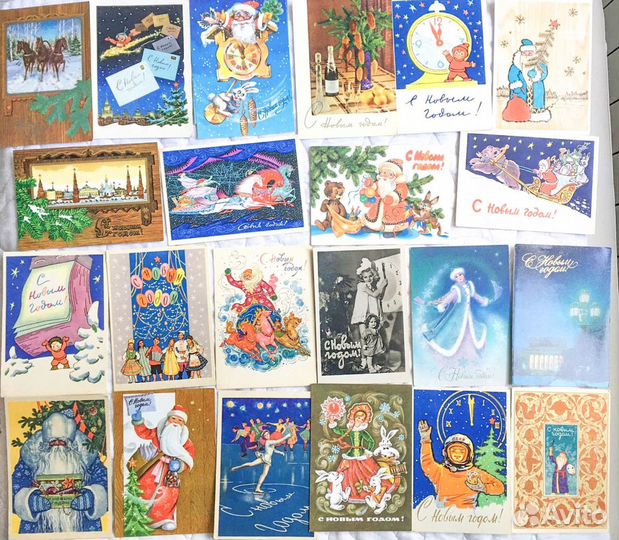 Новогодние открытки 50-60-х годов
