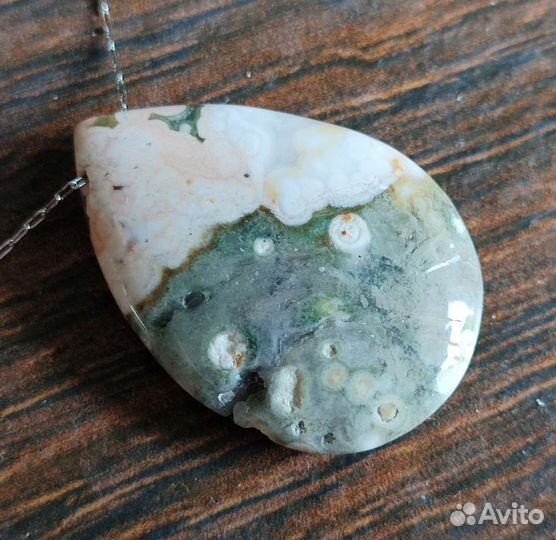 Кулон из океанической Яшмы на цепочке