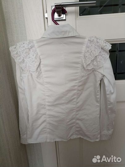 Блузка белая нарядная 7-8 лет