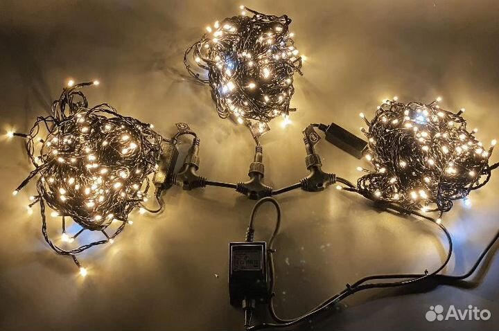 Светодиодная гирлянда спайдер, 3 нити по 20м