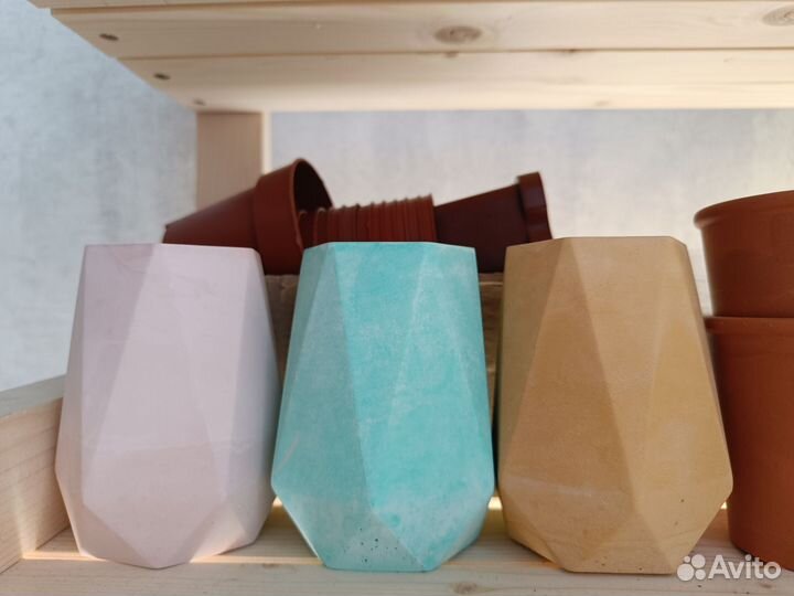 Горшки для суккулентов гипс