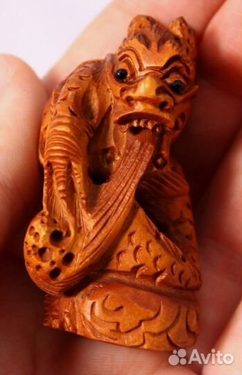 Статуэтка Дракон - Нэцкэ из Дерева Самшит ru*59