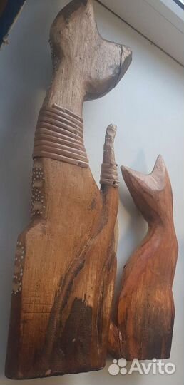 Фигурки котов из дерево одним лотом