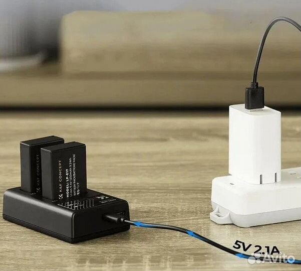 K&F Concept LP-E17 - 2 шт. + двойное з/у