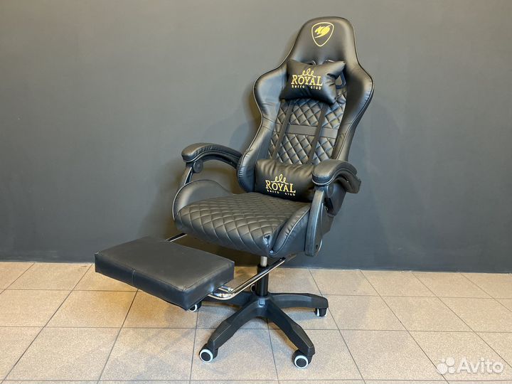 Геймерское кресло с подножкой и вибромассажер