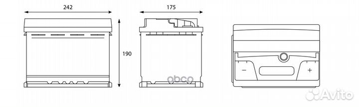 Аккумулятор gladiator EFB 62 Ah, 620 A