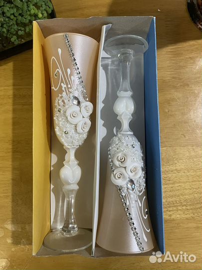 Подарочный набор 2 бокала хрусталь