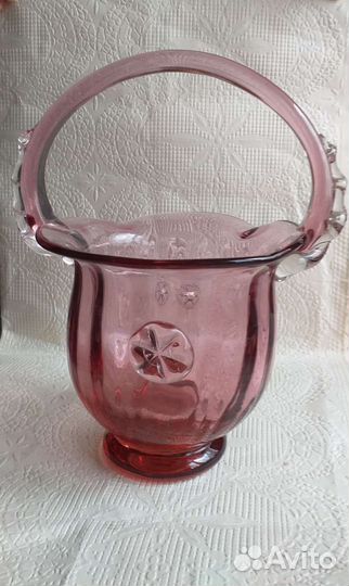 Конфетница цветное стекло СССР