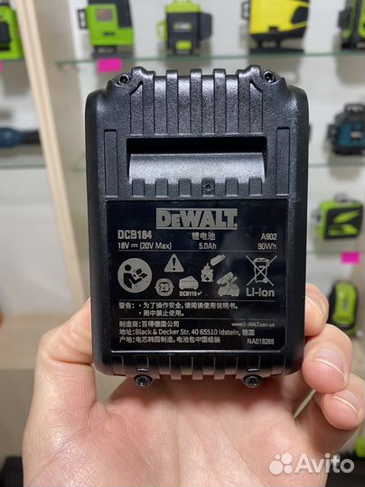 Dewalt аккумулятор оригинал 5.0ан DCB184