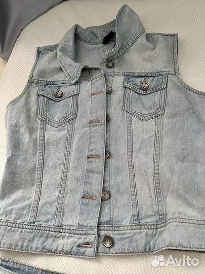 Юбка и жилетка джинсовая