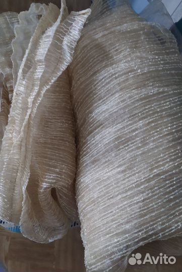 Тюль Мелани золото/подшитая/петли