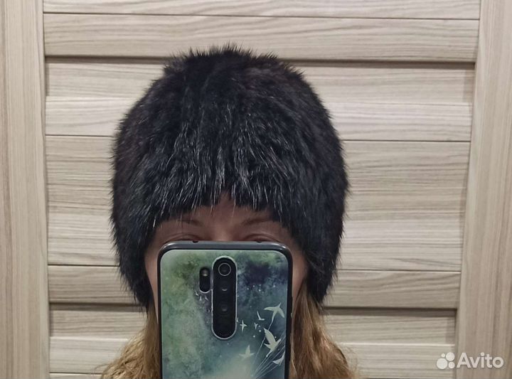 Шапка норковая вязаная