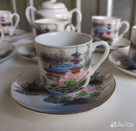 Чайный кофейный сервиз литофания Япония, СССР