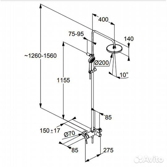 Душевая система kludi logo dual shower system и ду