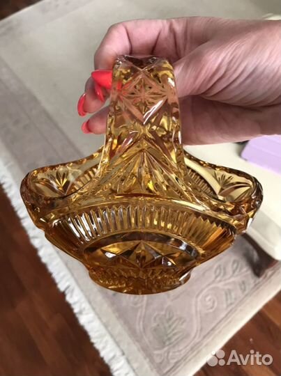 Хрустальная вазочка Чехия винтаж СССР