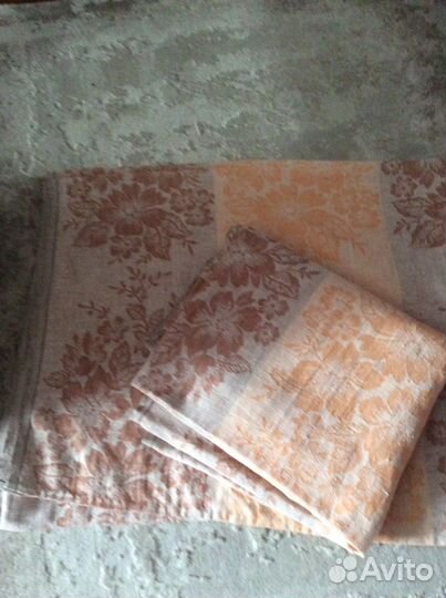 Шторы - лён, 2 шт., винтаж, СССР