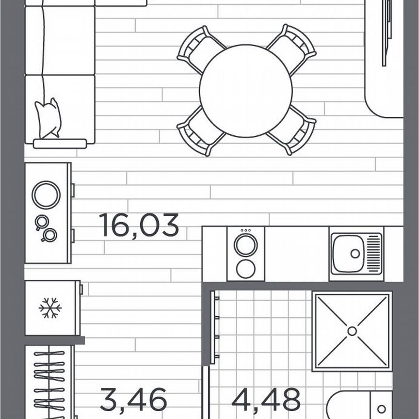 Квартира-студия, 24 м², 1/5 эт.