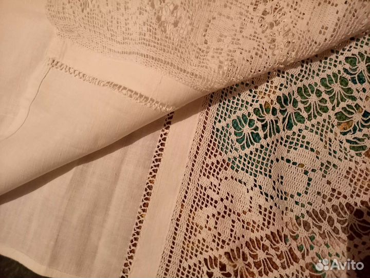 Старинная вышивка подзор кружево