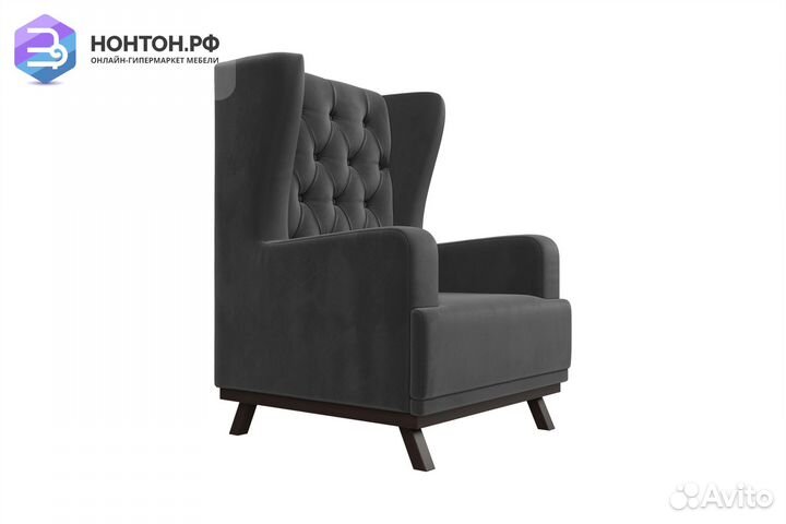 Кресло Джон Люкс велюр серый