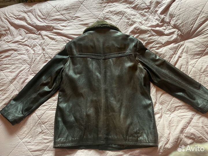 Куртка мужская кожаная на подкладе р 62-64