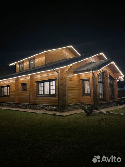 Украшение домов гирляндами