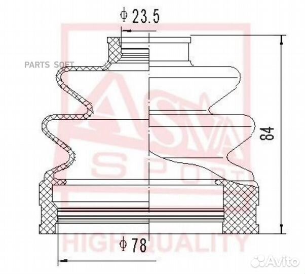 Asva asbt-HY89 Пыльник ШРУСа (К-кт без смазки) 24x
