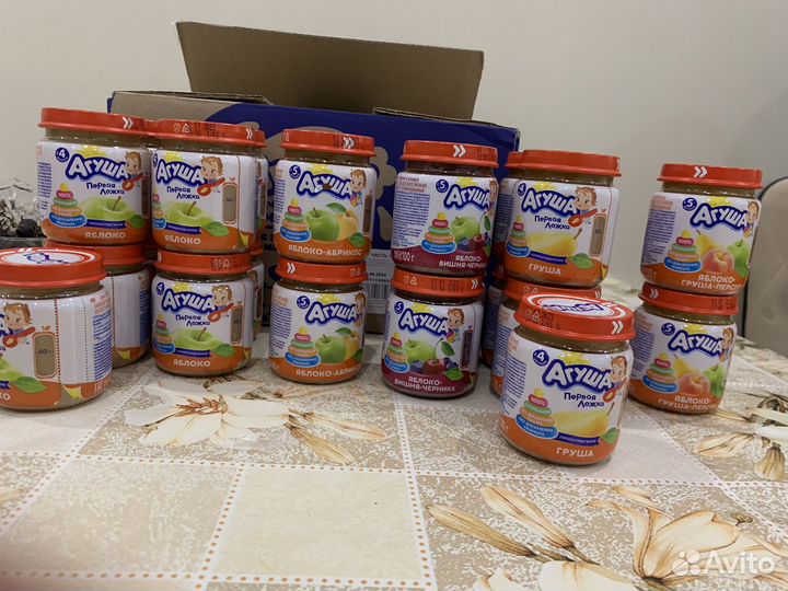 Фруктовое пюре и соки Агуша