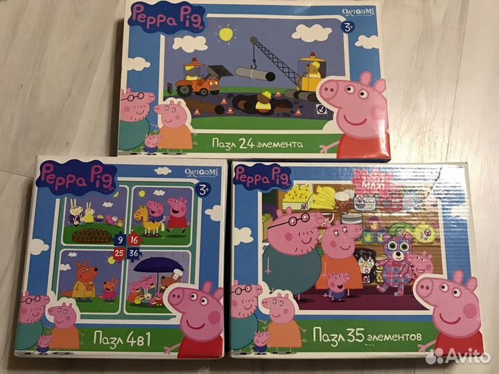 Свинка Peppa Pig (пазлы + игрушки)